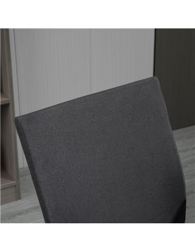 Vinsetto Office Chair Linen Swivel Computer Desk Chair Home Study Task Chair with Wheels, Arm, Charcoal Grey