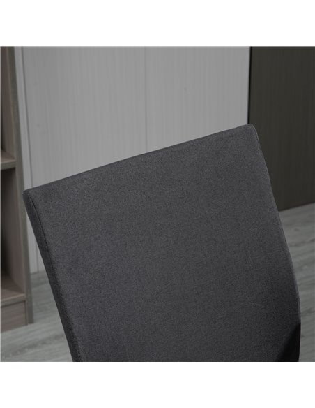 Vinsetto Office Chair Linen Swivel Computer Desk Chair Home Study Task Chair with Wheels, Arm, Charcoal Grey - pic 22982 | FastDaddyshop