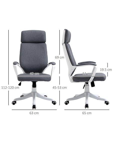 Vinsetto Ergonomic Office Chair with High Back, Lumbar Back Support, Dark Grey - pic 22985 | FastDaddyshop