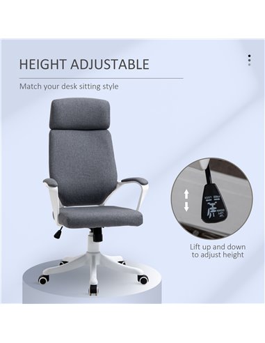 Vinsetto Ergonomic Office Chair with High Back, Lumbar Back Support, Dark Grey
