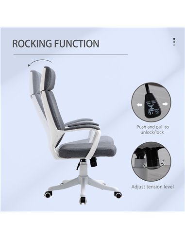 Vinsetto Ergonomic Office Chair with High Back, Lumbar Back Support, Dark Grey