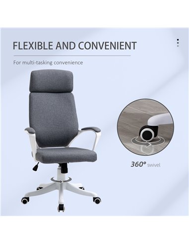 Vinsetto Ergonomic Office Chair with High Back, Lumbar Back Support, Dark Grey