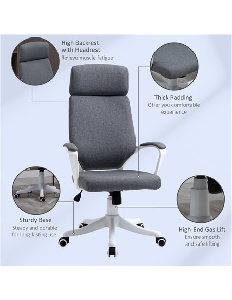 Vinsetto Ergonomic Office Chair with High Back, Lumbar Back Support, Dark Grey - pic 22990 | FastDaddyshop