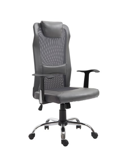 Vinsetto Swivel Mesh High Back Office Chair with Headrest, Grey - pic 22992 | FastDaddyshop