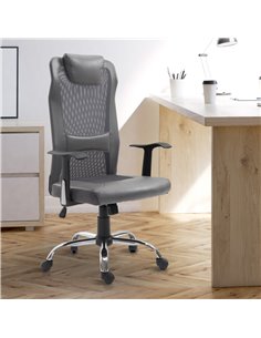 Vinsetto Swivel Mesh High Back Office Chair with Headrest, Grey 2