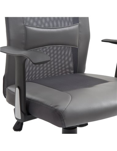 Vinsetto Swivel Mesh Office Chair Task High Back Desk Chairs Height Adjustable Armchair for Home with Headrest, Grey