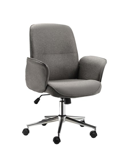 Vinsetto Rocking Office Chair with Wheels, Light Grey - pic 23010 | FastDaddyshop