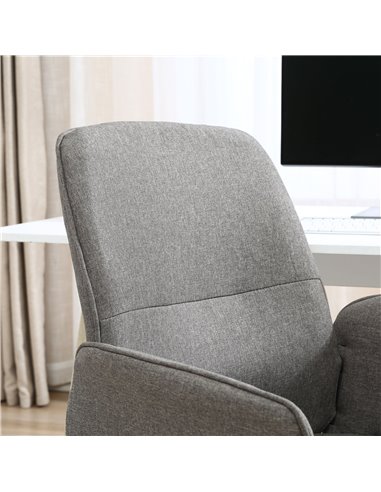 Vinsetto Rocking Chair Office Chair Mid Back Executive Adjustable with Wheels Light Grey