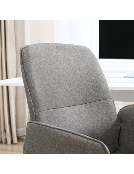 Vinsetto Rocking Chair Office Chair Mid Back Executive Adjustable with Wheels Light Grey - pic 23017 | FastDaddyshop