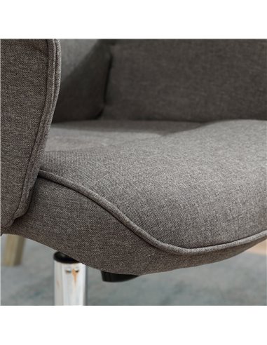 Vinsetto Rocking Chair Office Chair Mid Back Executive Adjustable with Wheels Light Grey