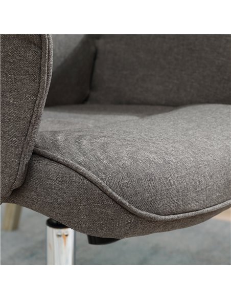 Vinsetto Rocking Chair Office Chair Mid Back Executive Adjustable with Wheels Light Grey - pic 23018 | FastDaddyshop