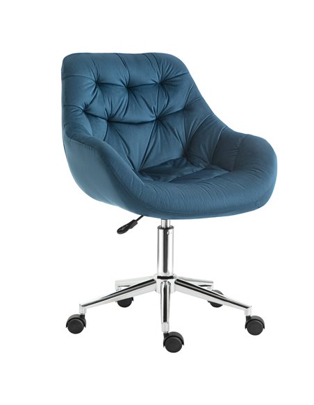 Vinsetto Ergonomic Velvet Home Office Chair with Arm and Back Support, Blue - pic 23046 | FastDaddyshop
