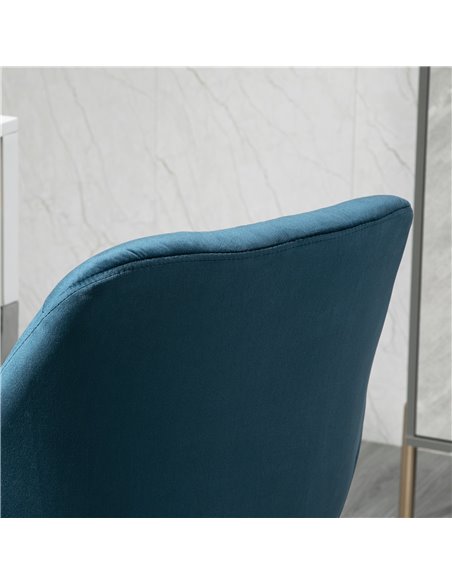 Vinsetto Home Office Chair Velvet Ergonomic Computer Chair Comfy Desk Chair with Adjustable Height, Arm and Back Support, Blue - pic 23054 | FastDaddyshop
