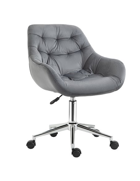 Vinsetto Ergonomic Velvet Home Office Chair with Arm and Back Support, Dark Grey - pic 23055 | FastDaddyshop