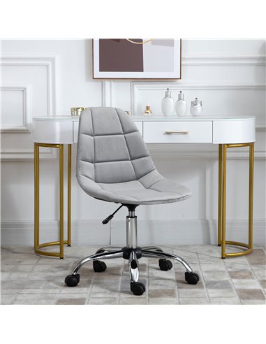 Vinsetto Velvet Executive Ergonomic Office Chair with Adjustable Height and Wheels, Grey
