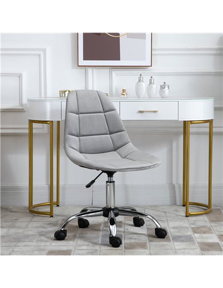 Vinsetto Velvet Executive Ergonomic Office Chair with Adjustable Height and Wheels, Grey - pic 23065 | FastDaddyshop