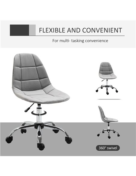 Vinsetto Velvet Executive Ergonomic Office Chair with Adjustable Height and Wheels, Grey - pic 23067 | FastDaddyshop