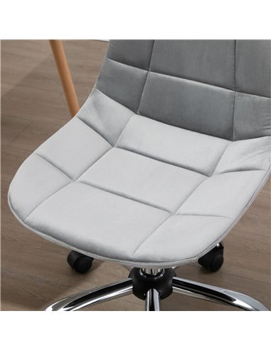 Vinsetto Ergonomic Office Chair with Adjustable  Height and Wheels Velvet Executive Chair Armless for Home Study Bedroom Grey