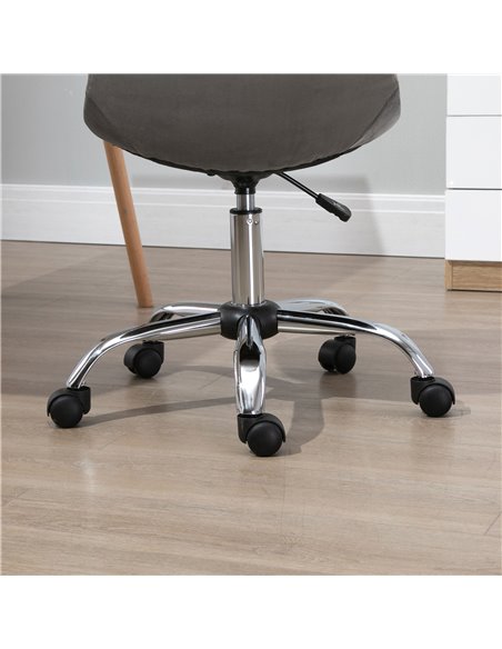Vinsetto Ergonomic Office Chair with Adjustable  Height and Wheels Velvet Executive Chair Armless for Home Study Bedroom Grey - pic 23072 | FastDaddyshop
