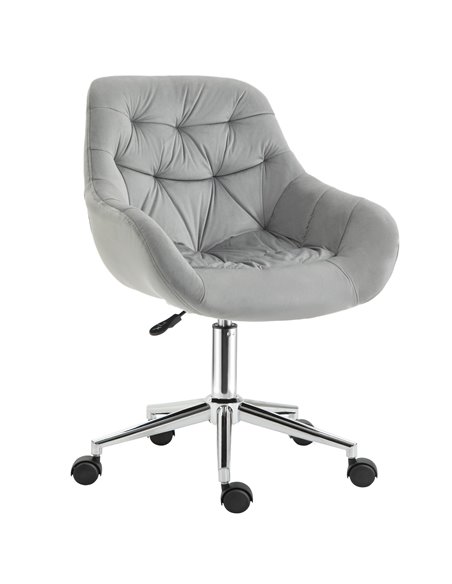 Vinsetto Ergonomic Velvet Home Office Chair with Arm and Back Support, Grey - pic 23073 | FastDaddyshop
