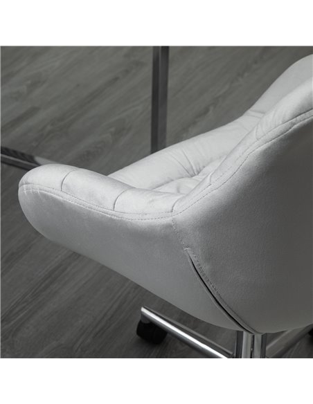 Vinsetto Home Office Chair Velvet Ergonomic Computer Chair Comfy Desk Chair with Adjustable Height, Arm and Back Support, Grey - pic 23081 | FastDaddyshop