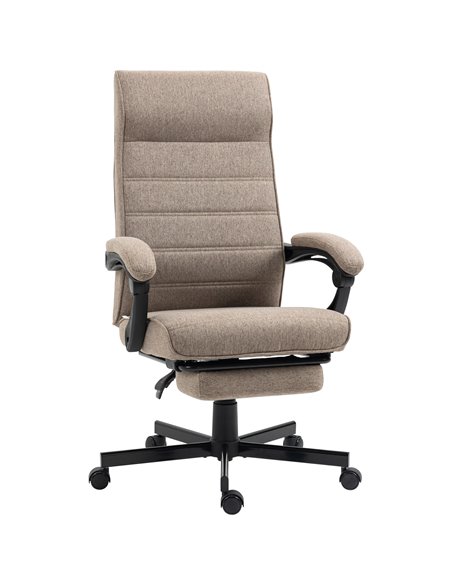Vinsetto High-Back Home Office Chair with Footrest, Padded Armrest, Brown - pic 23100 | FastDaddyshop