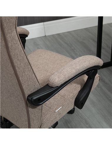 Vinsetto High-Back Home Office Chair with Footrest, Padded Armrest, Brown