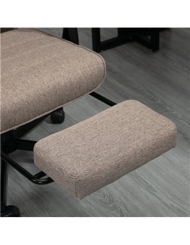 Vinsetto High-Back Home Office Chair with Footrest, Padded Armrest, Brown