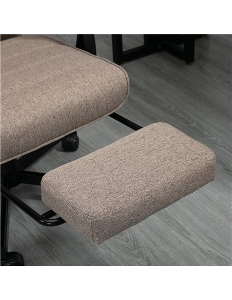 Vinsetto High-Back Home Office Chair with Footrest, Padded Armrest, Brown - pic 23108 | FastDaddyshop