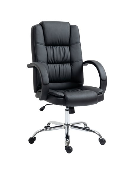 Vinsetto High Back Executive PU Leather Office Chair with Padded Armrests, Black - pic 23109 | FastDaddyshop