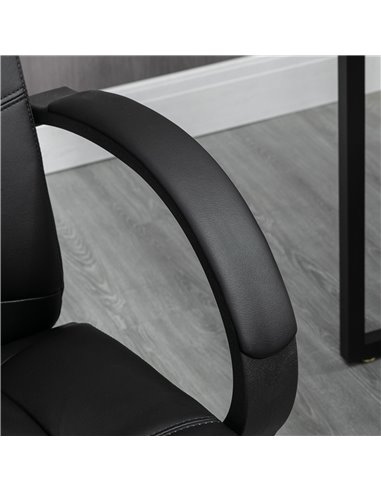 Vinsetto High Back Executive Office Chair, PU Leather Swivel Chair with Padded Armrests, Adjustable Height, Tilt Function, Black
