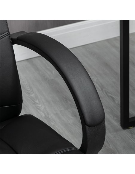 Vinsetto High Back Executive Office Chair, PU Leather Swivel Chair with Padded Armrests, Adjustable Height, Tilt Function, Black - pic 23117 | FastDaddyshop