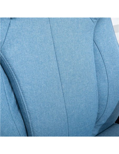 Vinsetto Linen Fabric Home Office Chair, Height Adjustable Computer Chair with Padded Armrests and Tilt Function, Blue - pic 23125 | FastDaddyshop