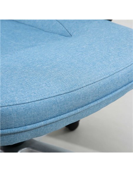 Vinsetto Linen Fabric Home Office Chair, Height Adjustable Computer Chair with Padded Armrests and Tilt Function, Blue - pic 23126 | FastDaddyshop