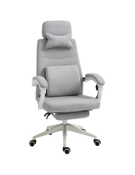 Vinsetto Ergonomic Home Office Chair with 2 Pillows, Armrest, Grey - pic 23127 | FastDaddyshop