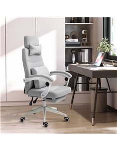 Vinsetto Ergonomic Home Office Chair with 2 Pillows, Armrest, Grey 2