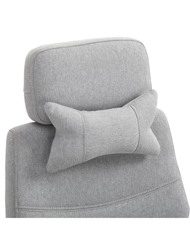 Vinsetto Home Office Chair w/ Manual Footrest Recliner Padded Modern Adjustable Swivel Seat w/ 2 Pillows Armrest Ergonomic Grey