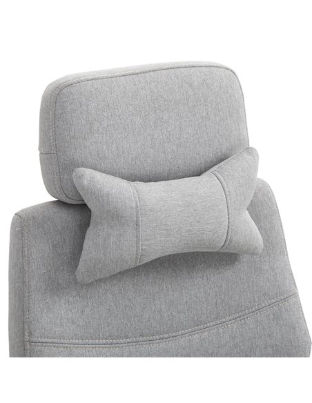 Vinsetto Home Office Chair w/ Manual Footrest Recliner Padded Modern Adjustable Swivel Seat w/ 2 Pillows Armrest Ergonomic Grey - pic 23134 | FastDaddyshop