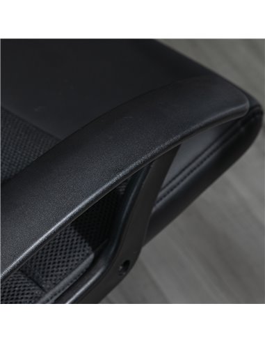 Vinsetto PVC Leather & Mesh Panel Blend Office Chair with, Tilt, 5 Wheels, Stylish Black