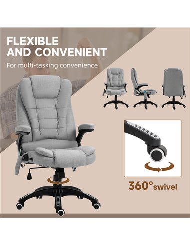 Vinsetto Office Chair with Massager High Back Ergonomic Design with Heated Padded and 360° Swivel Base for Home Office, Gaming, 