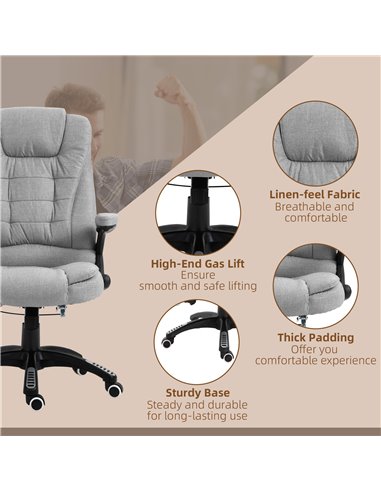 Vinsetto Office Chair with Massager High Back Ergonomic Design with Heated Padded and 360° Swivel Base for Home Office, Gaming, 