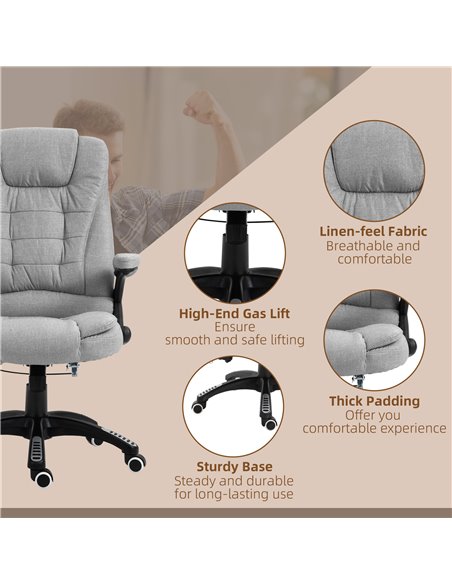Vinsetto Office Chair with Massager High Back Ergonomic Design with Heated Padded and 360° Swivel Base for Home Office, Gaming,  - pic 23162 | FastDaddyshop