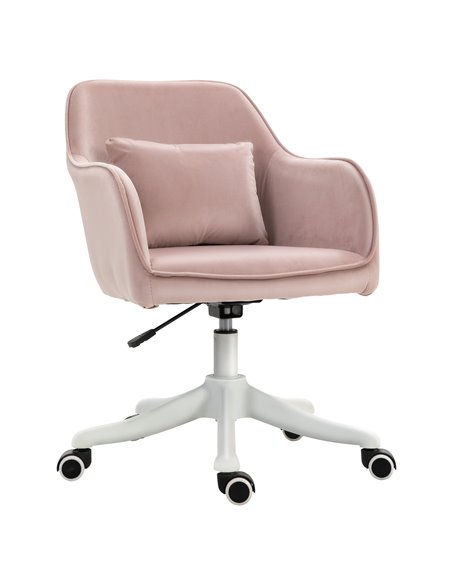 Vinsetto Velvet Style Office Chair with Rechargeable Electric Vibration Massage Lumbar Pillow, Pink - pic 23163 | FastDaddyshop