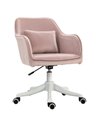 Vinsetto Velvet Style Office Chair with Rechargeable Electric Vibration Massage Lumbar Pillow, Pink