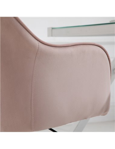 Vinsetto Velvet Style Office Chair with Rechargeable Electric Vibration Massage Lumbar Pillow, Wheels, Pink