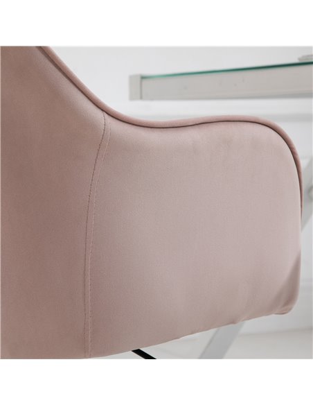 Vinsetto Velvet Style Office Chair with Rechargeable Electric Vibration Massage Lumbar Pillow, Wheels, Pink - pic 23170 | FastDaddyshop