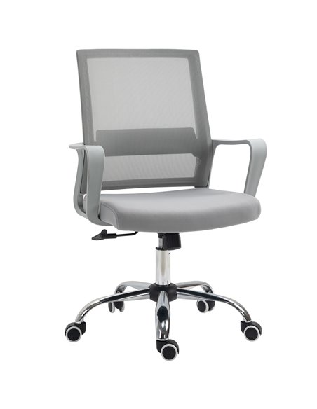 Vinsetto Ergonomic Mesh Desk Chair with Adjustable Height Armrest, Grey - pic 23172 | FastDaddyshop