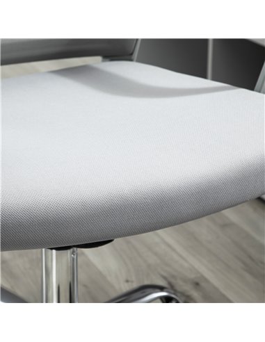 Vinsetto Ergonomic Desk Chair Mesh Office Chair with Adjustable Height Armrest and 360° Swivel Castor Wheels Grey