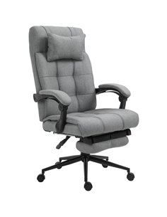 Vinsetto Ergonomic Office Chair with Footrest, Armrests, Headrest, Light Grey