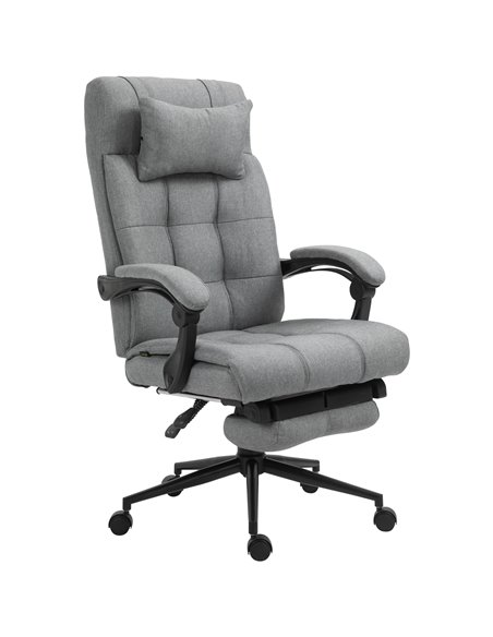 Vinsetto Ergonomic Office Chair with Footrest, Armrests, Headrest, Light Grey - pic 23181 | FastDaddyshop